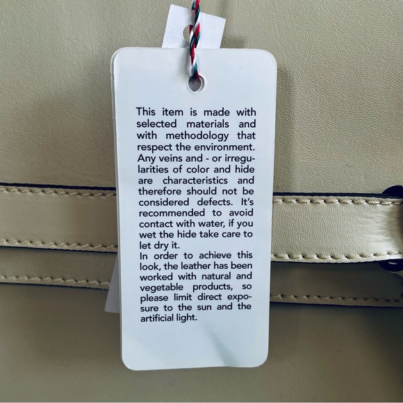 NWT Alberta di Canio Satchel Handbag. Style Florida in Beige. Made in Italy - Picture 8 of 13